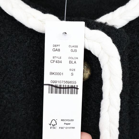 J.Crew Women's Cropped Boucle Yarn Lady Jacket Black White Size Medium NWT - Picture 5 of 8